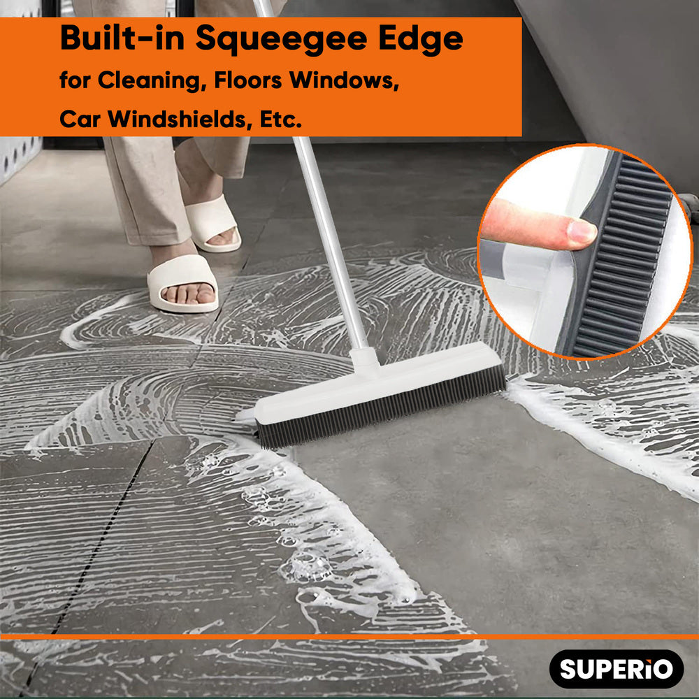 All-Purpose Rubber Broom and Squeegee, Grey