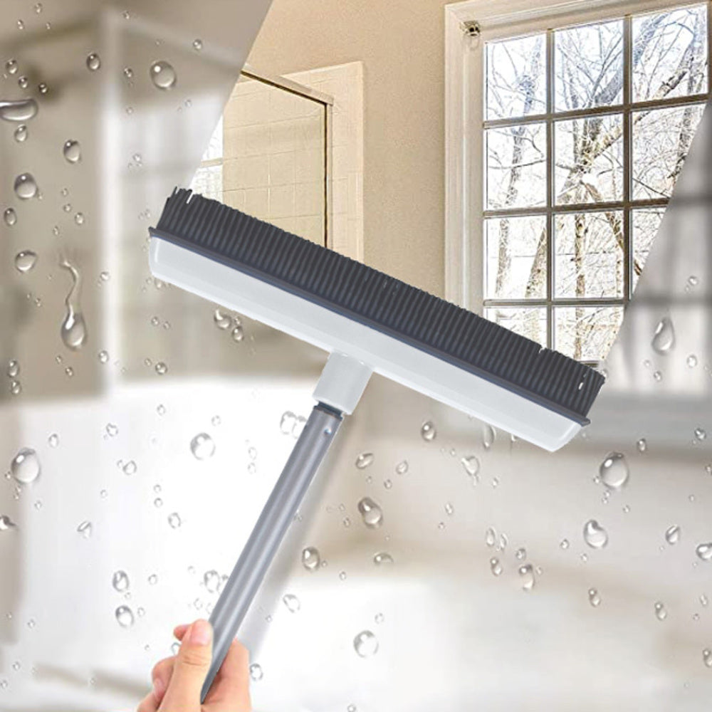 All-Purpose Rubber Broom and Squeegee, Grey