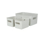 Set of 3 Ribbed Storage Bin White Smoke
