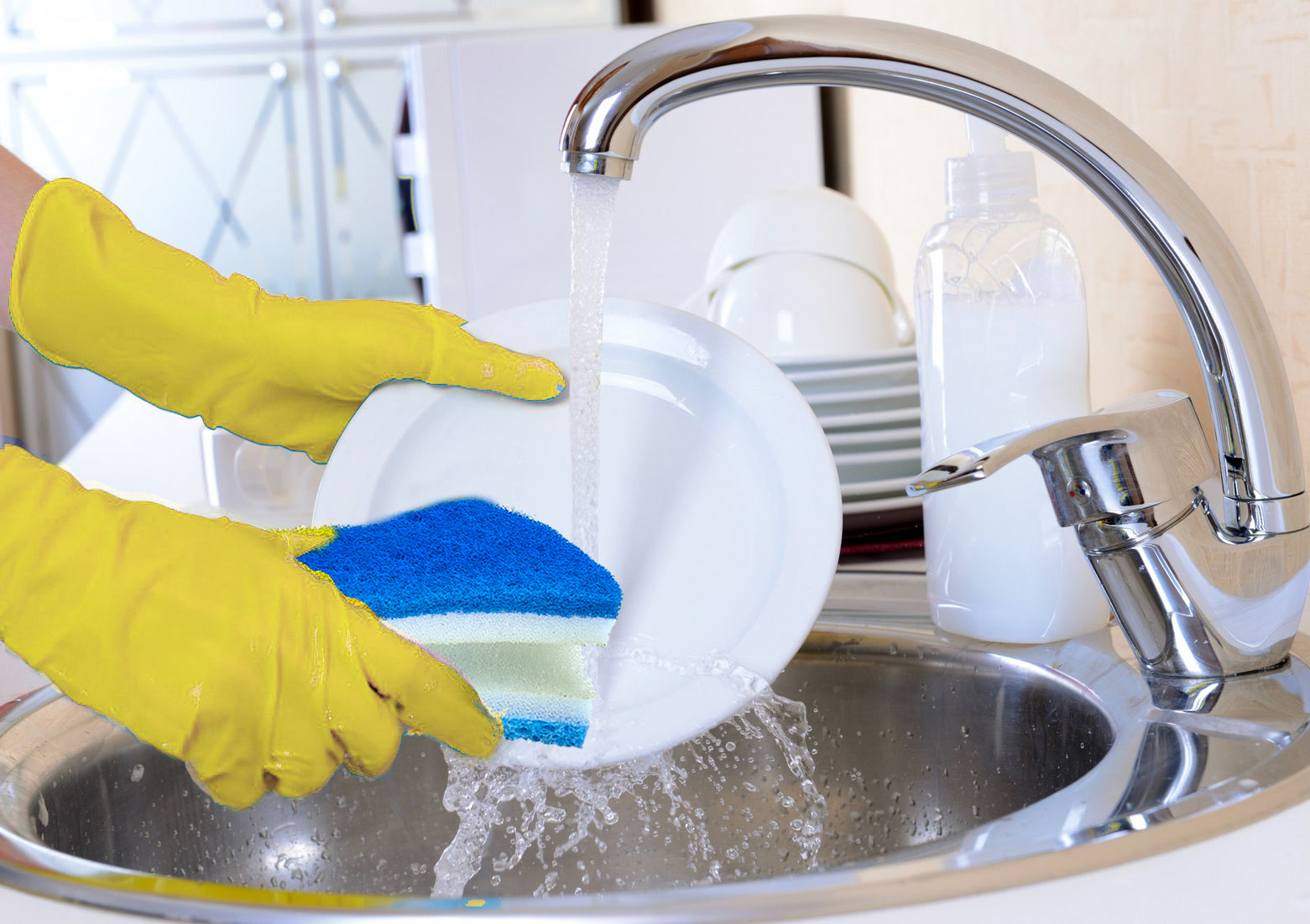 Scrub Sponge with Comfortable Grip, Blue