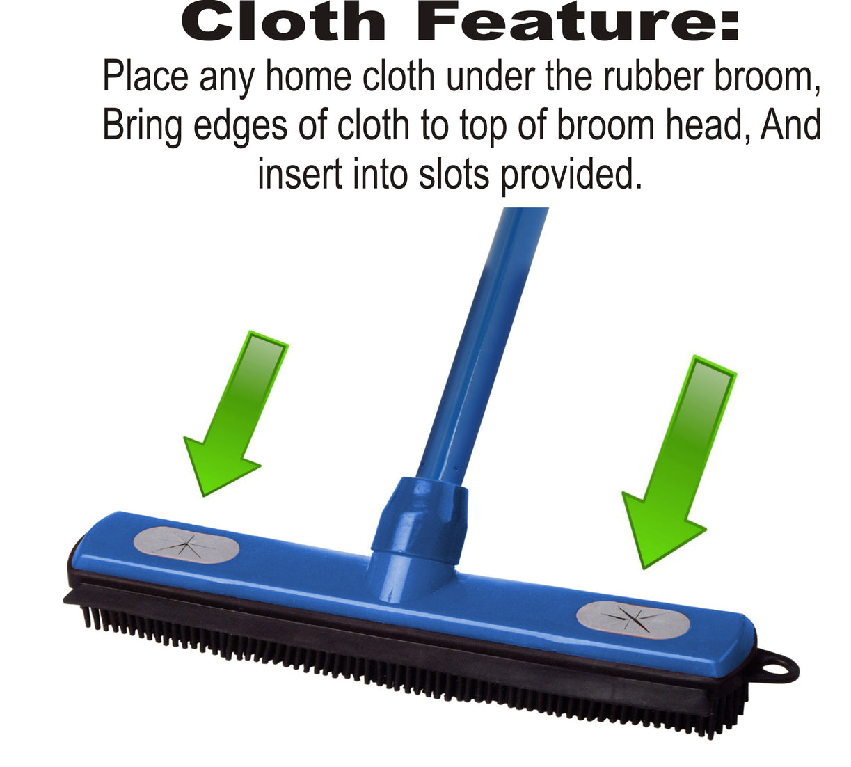 Rubber Broom and Squeegee with 50 in. Metal Handle.