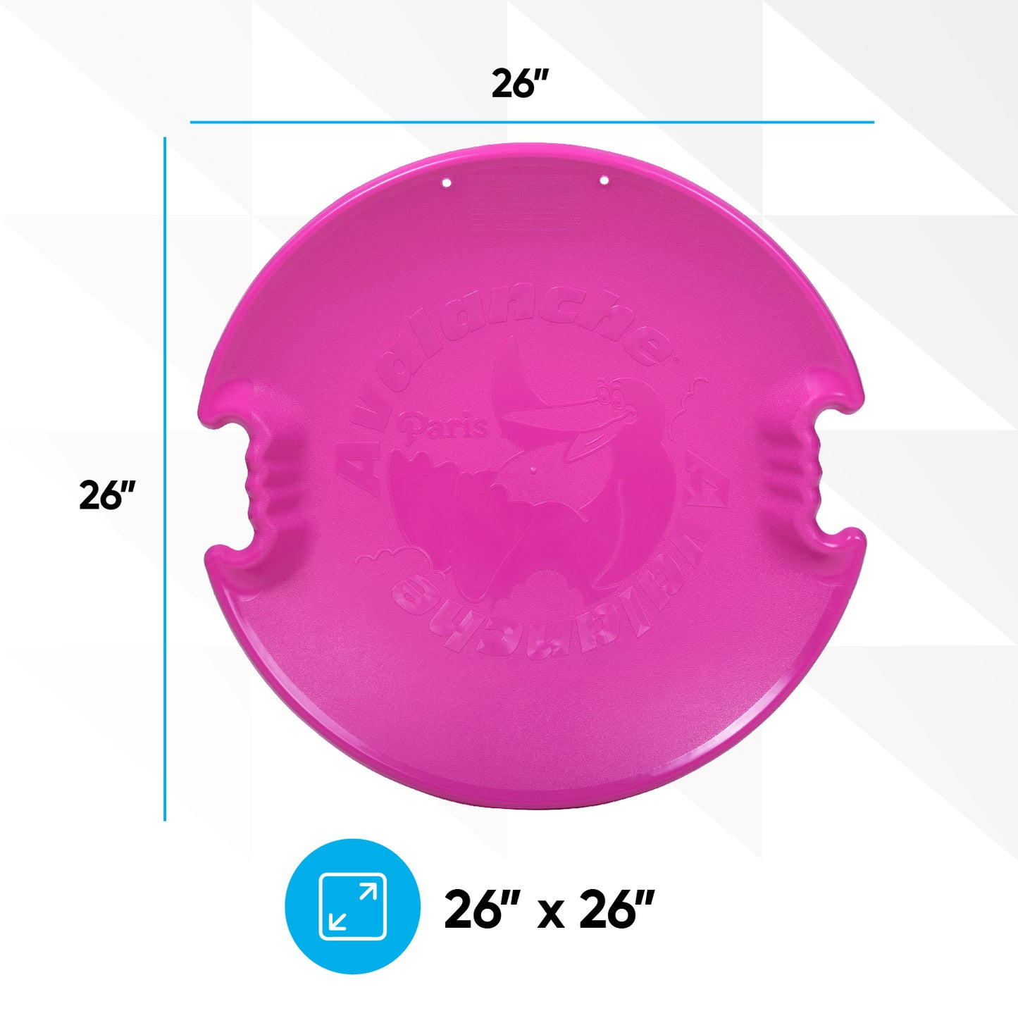 Superio Round Avalanche Snow Saucer Sled, 26:, Fuchsia Pink