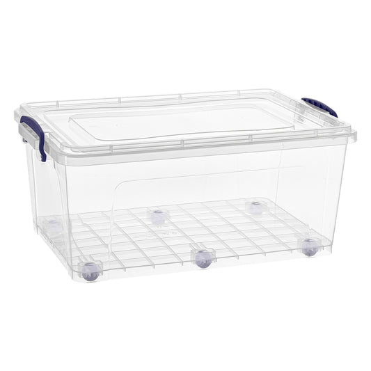  Superio Clear Storage Bins with Lids Stackable, Plastic, Storage  Container, Latch Box with Locking Handles, Multiple Sizes (5 Pack- Flat  Containers)