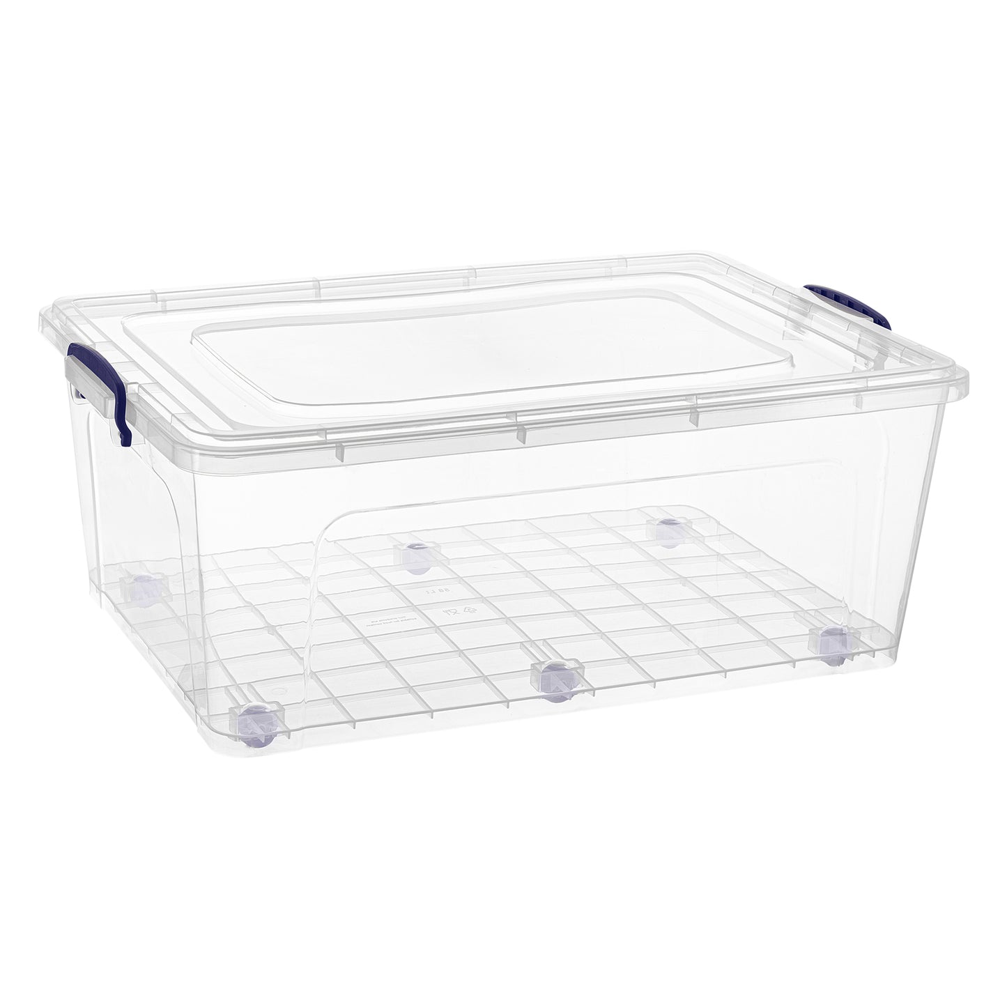 Superio 602 Storage Container 62 qt Clear with Blue Handles