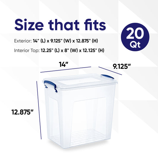  Superio Clear Storage Boxes with Lids, Plastic Container Bins  for Organizing, Stackable Crates, BPA Free, Non Toxic, Odor Free,  Organizers for Home, Office, School, and Dorm (9.5 Quart, 2 Pack)