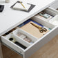 Set of 5 Ribbed Storage Bin White