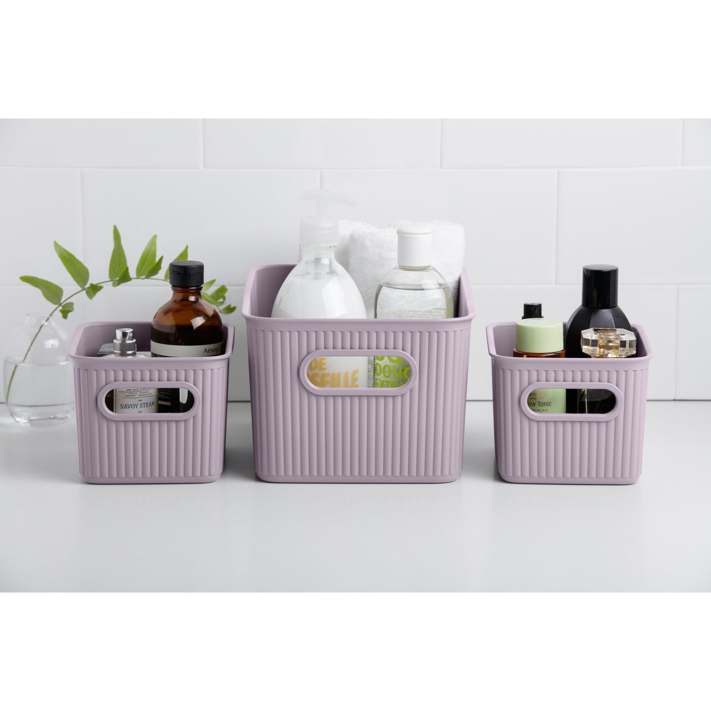 5 Liter Ribbed Storage Bin Lilac