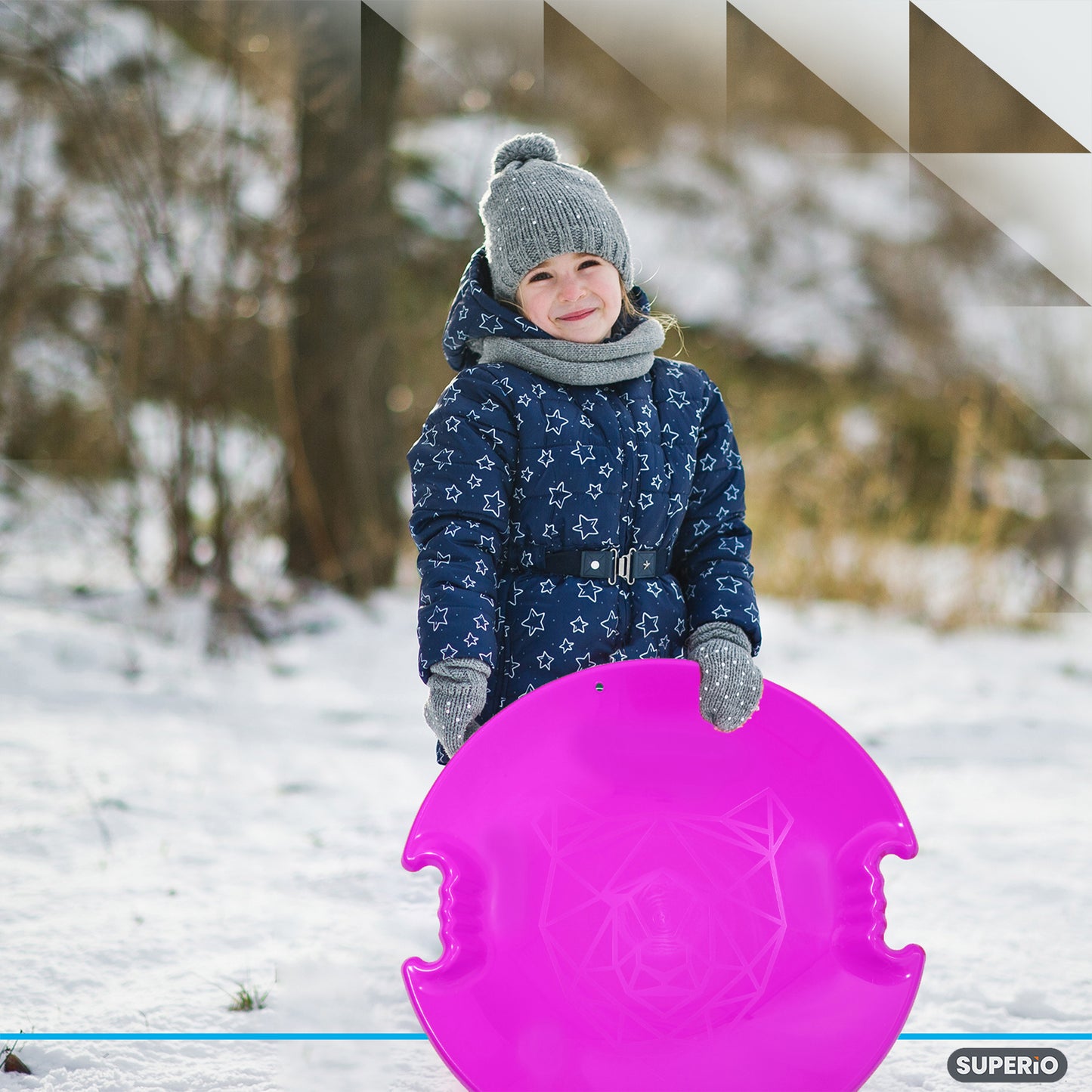 Superio Round Avalanche Snow Saucer Sled, 26:, Fuchsia Pink