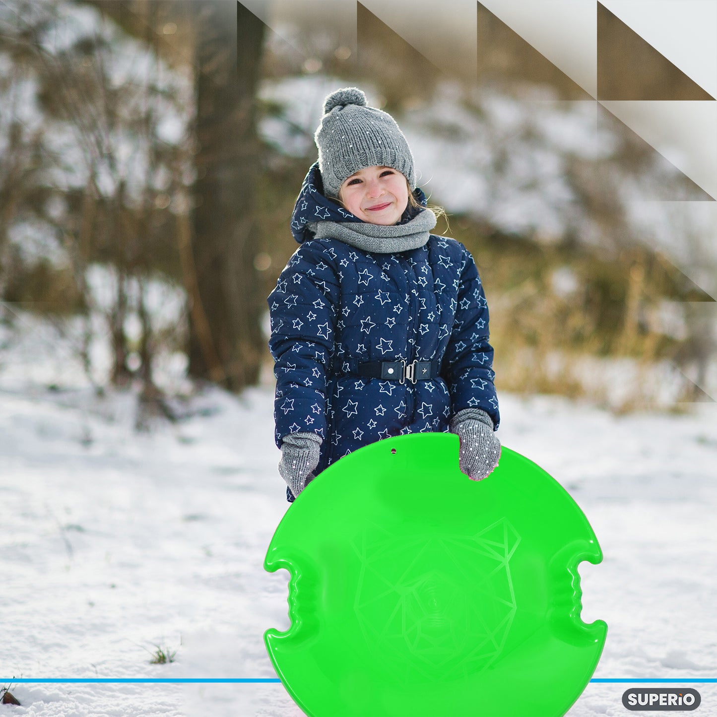 Superio Round Avalanche Snow Saucer Sled, 26" Green