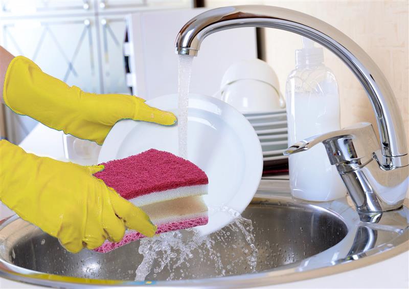 Scrub Sponge with Comfortable Grip, Red and Blue, 2-Pack