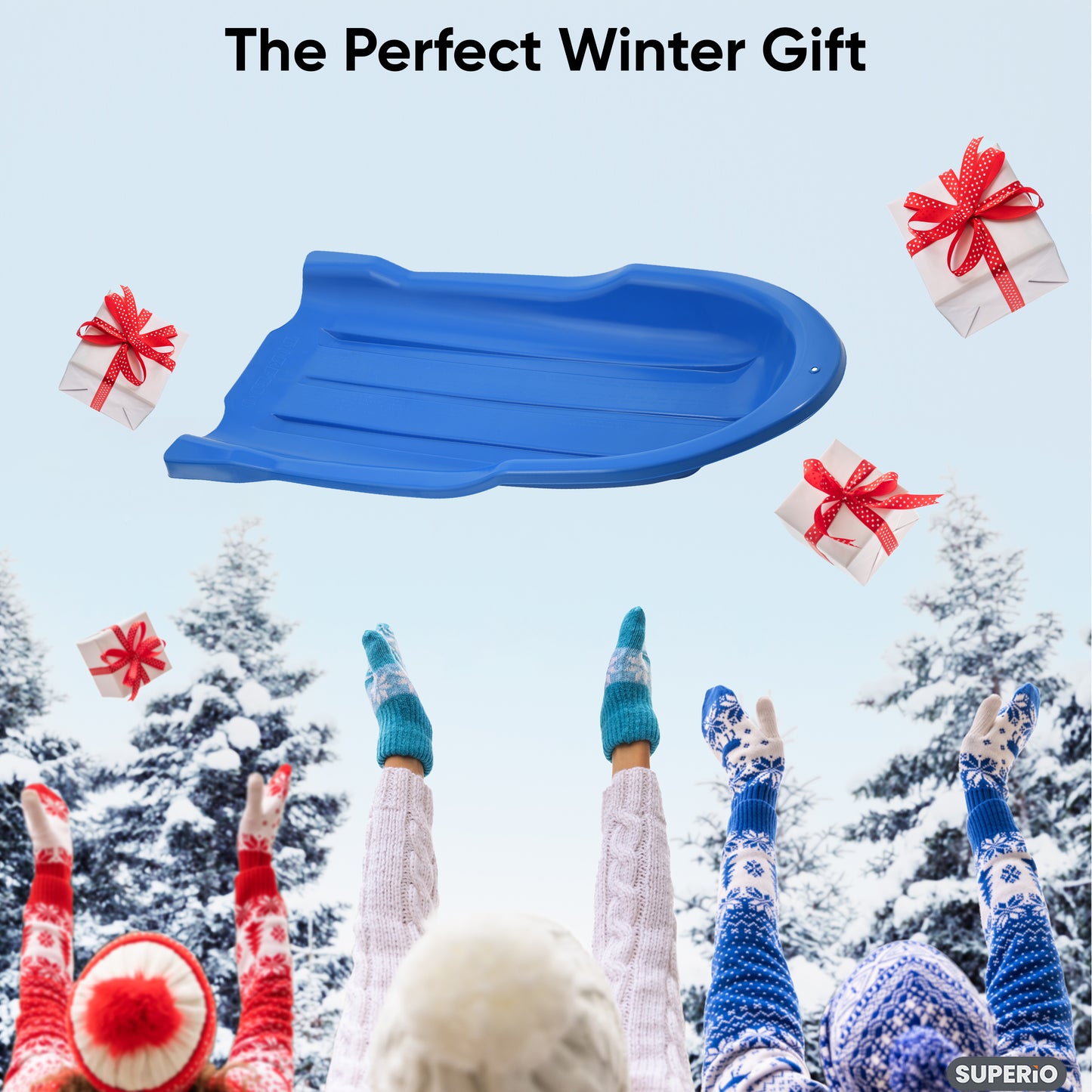 Torpedo Snow Sled, for Kids and Adults 46", Blue