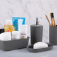 Set of 4 Bathroom Accessory Set Grey