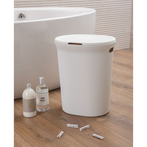 40 Liter Ribbed Laundry Hamper White