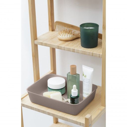 Set of 5 Ribbed Storage Bin Taupe
