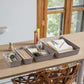Set of 5 Ribbed Storage Bin Taupe
