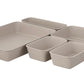 Set of 5 Ribbed Storage Bin Taupe