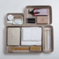 Set of 5 Ribbed Storage Bin Taupe
