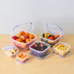 Superio Food Storage Containers, Airtight Leak-Proof Meal Prep Square Containers, Set of 4 Multiple sizes.