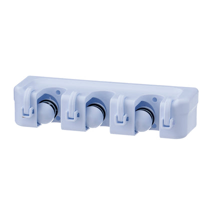 Mop And Broom Holder, Wall Organizer, 3 Slots and 4 Hooks